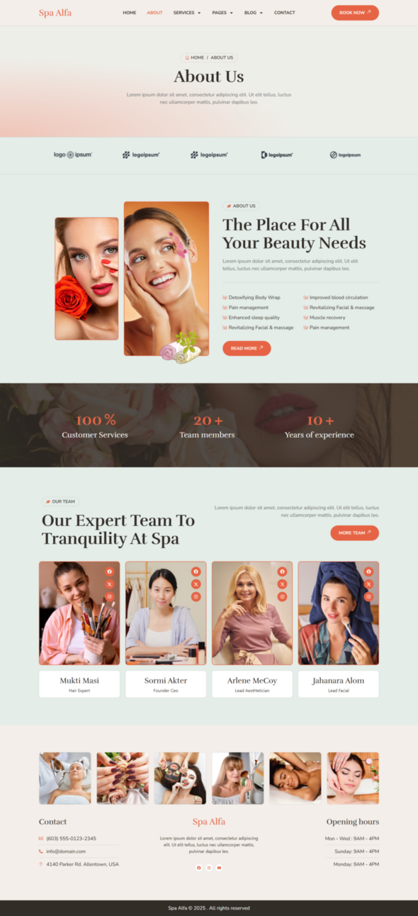 SpaAlfa - Beauty Salon & Spa Elementor Pro Template Kit