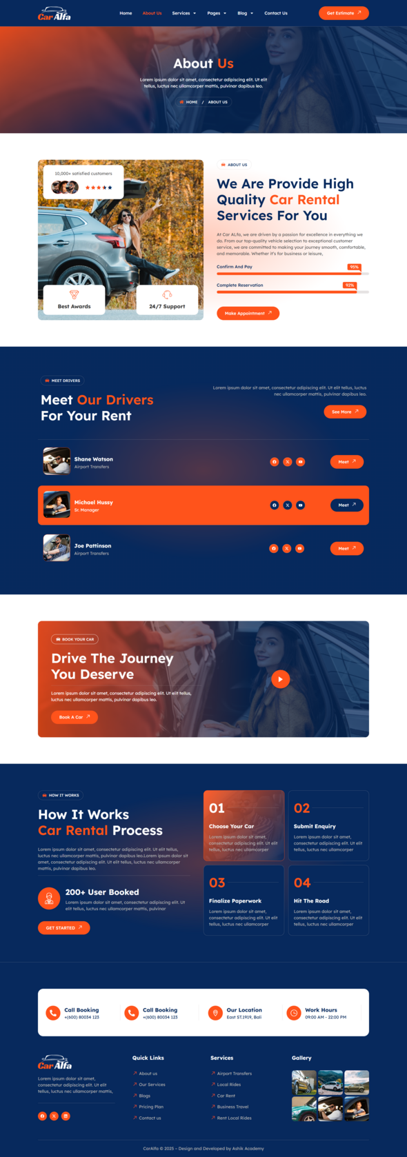 CarAlfa - Car Rental & Dealer Elementor Pro Template Kit