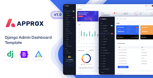 Approx  - Django Admin & Dashboard Template product preview