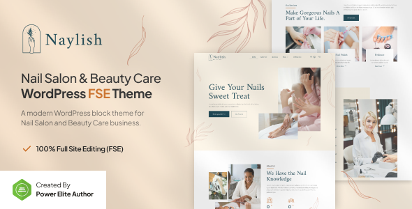 Naylish – Nail Salon & Beauty Care Gutenverse FSE WordPress Block Theme