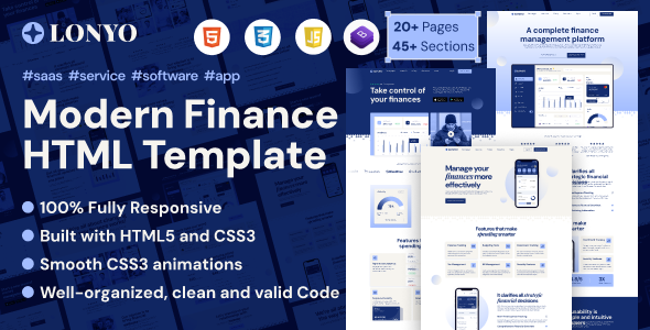 Product preview supplied for Lonyo - Sass And software Html Template