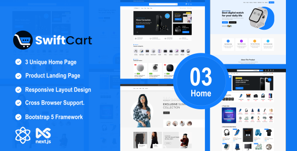SwiftCart - Multipurpose  Ecommerce React Nextjs Template