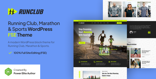 Runclub – Running Club, Marathon & Sports Gutenverse FSE WordPress Block Theme