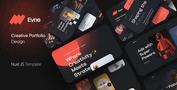 Product preview supplied for Evne - Creative Portfolio Nuxt.js & Bootstrap Template