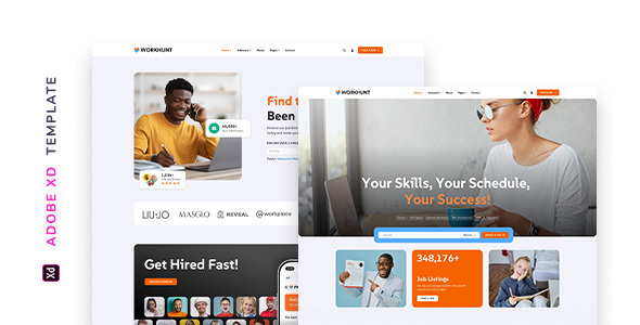 Workhunt – Job Portal Template for Adobe XD
