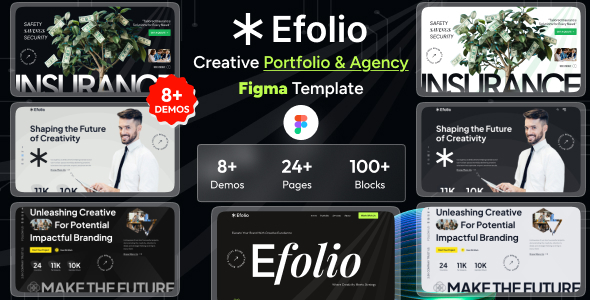 Preview image for efolio- Creative Portfolio and Agency Figma Template