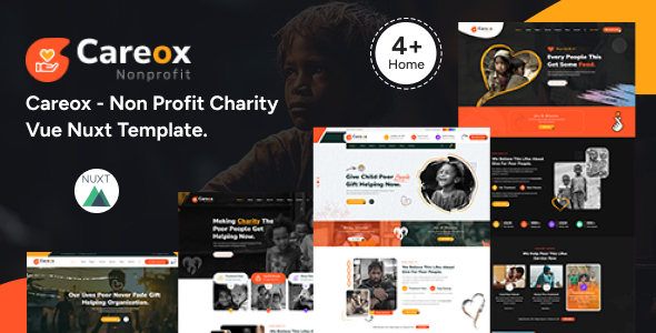 Careox - Nonprofit Charity Vue Nuxt Template