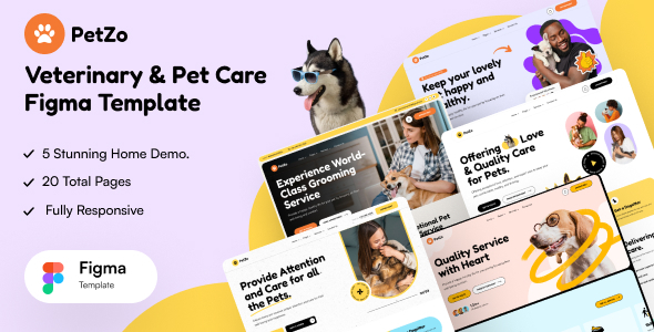 PetZo - Veterinary & Pet Care  Figma Template