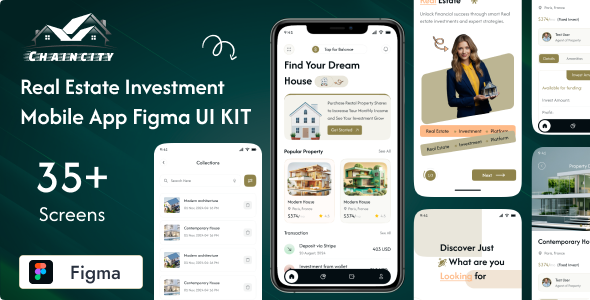 ChainCity – Real Estate Investment Mobile App Figma Template