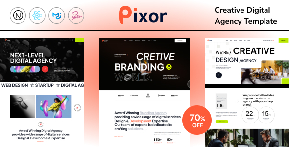 Pixor - Creative Digital Agency Next Js Template