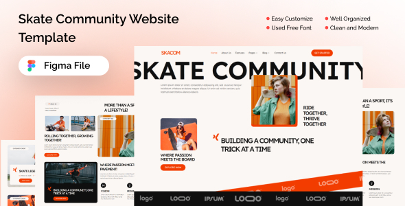 Skacom - Skate Community Figma Template