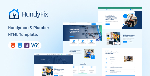 Handyfix – Handyman & Plumber HTML Template product preview