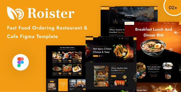 Roister-Fast Food Ordering Restaurant & Cafe Figma Template