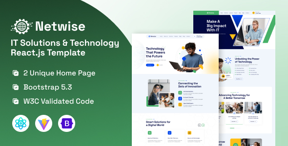 Netwise – IT Solutions & Technology React JS Template