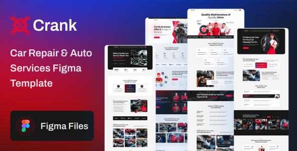 Crank - Car Repair & Auto Services Figma Temate