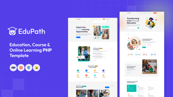 Edupath - LMS, Online Courses & Education HTML, PHP Template listing image