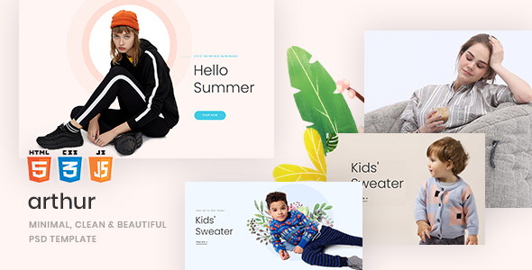 Arthur - Minimal, Clean & Beautiful  PSD Template product preview