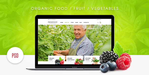 Preview image for Fresh Food – Organic Food/Fruit/Vegetables eCommerce PSD Template
