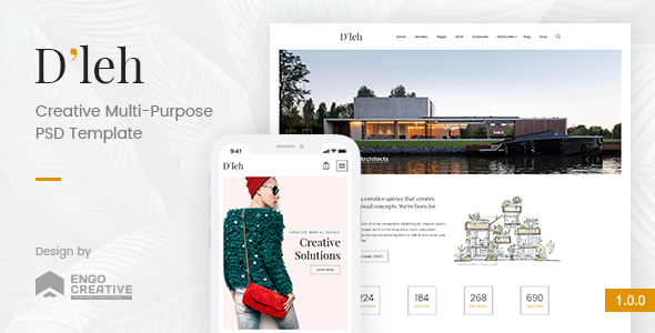 Product preview supplied for D'leh - Creative Multi-Purpose PSD Template