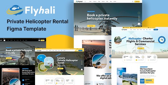 Preview image for Flyhali - Private Helicopter Rental Figma Template