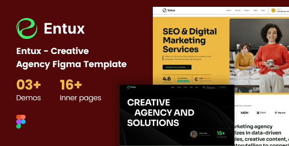 Entux – Creative & Digital Agency Figma Template