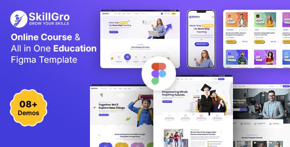 SkillGro - Online Courses & Education Figma Template
