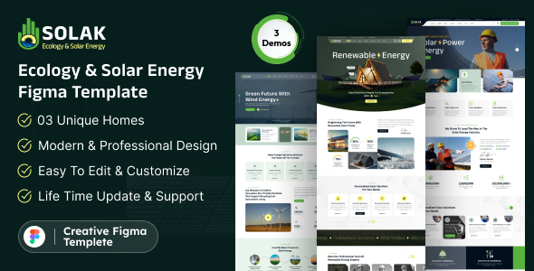 Solak – Ecology & Solar Energy Figma Template product preview