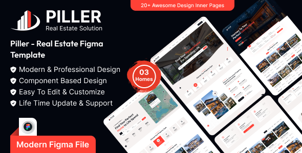Piller - Real Estate Figma Template product preview