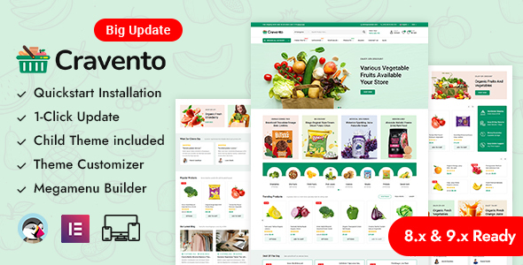 Product preview supplied for Cravento - Online Grocery Store Prestashop Responsive Theme