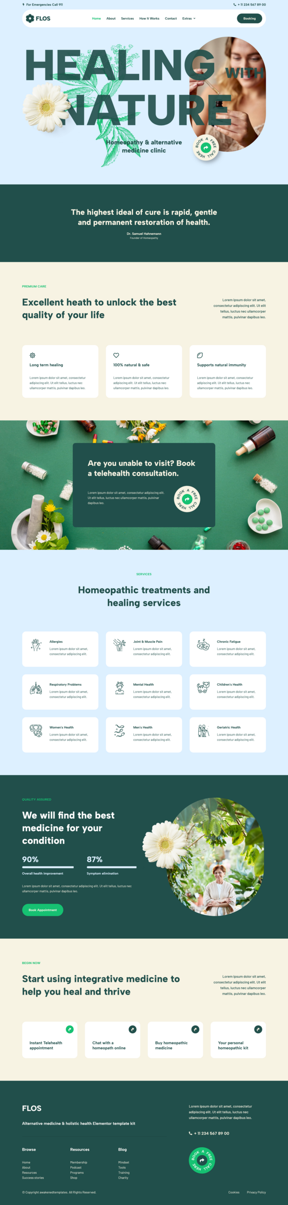 Flos - Alternative Medicine & Holistic Health Elementor Template Kit