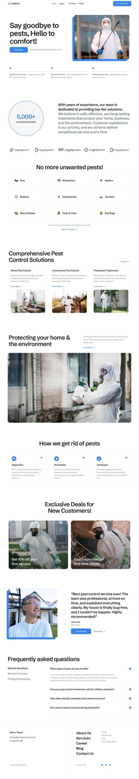 AntiPest - Pest Control Service Elementor Template Kit