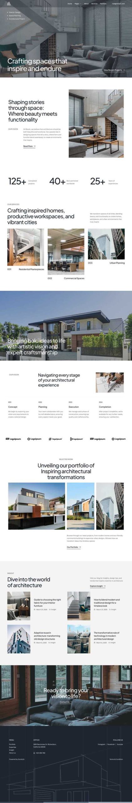 Morph - Architecture & Interior Design Elementor Template Kit