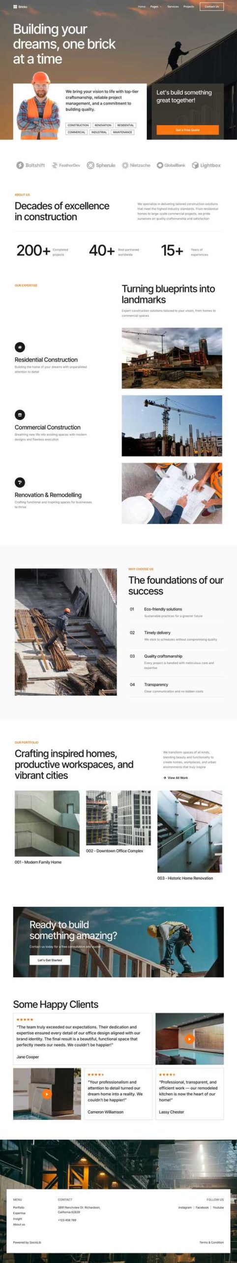 Bricko - Construction & Building Service Elementor Template Kit