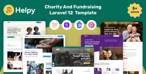 Helpy - Laravel 12 Charity And Fundraising Template