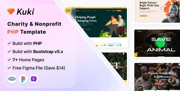 Kuki - Charity & Nonprofit PHP Template