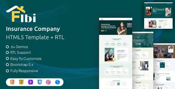 Flbi - Insurance Company HTML5 Template + RTL