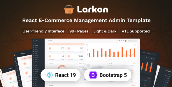 Larkon - React Ecommerce Management Admin & Dashboard Template
