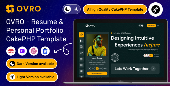 Ovro – Resume & Personal Portfolio CakePHP Template