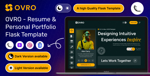 Ovro – Resume & Personal Portfolio Flask Template