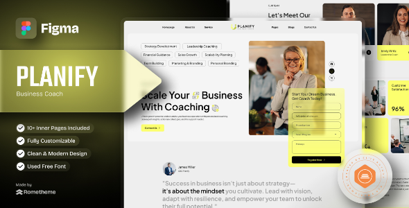 Planify - Business Coaches Figma Template product preview