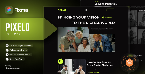 Pixelo - Digital Agency Figma Template product preview