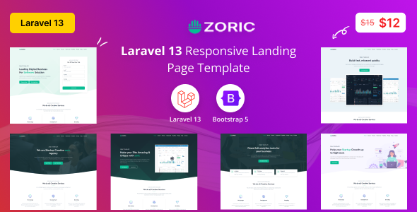 Zoric - Laravel 13 Responsive Landing Page Template