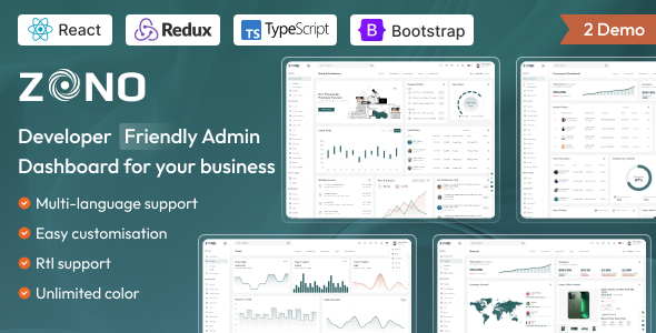 Zono - React JS Admin Dashboard Template product preview