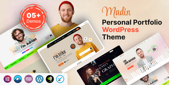 Madin - Personal Portfolio WordPress Theme listing image