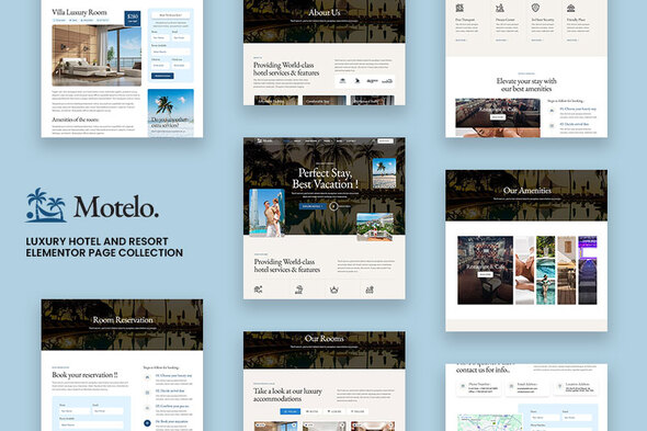 Motelo - Luxury Hotel & Resort Elementor Template Kit