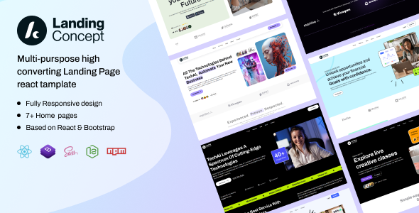 LandingConcept - Creative Landing Page React js Templates