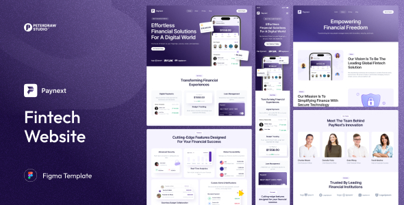 Paynext - Fintech Website Figma Template