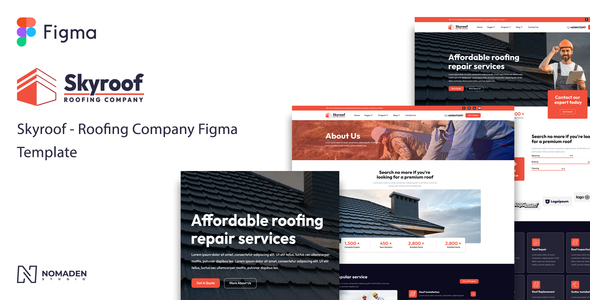 Preview image for Skyroof – Roofing Company Figma Template