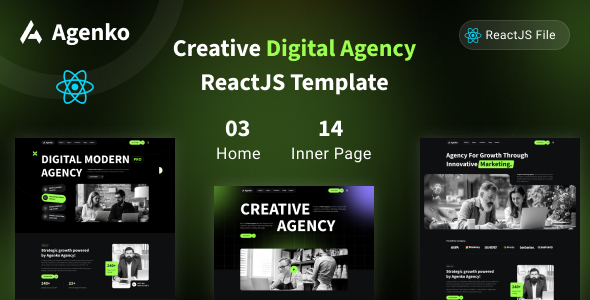 Agenko - Creative Digital Agency ReactJS Template