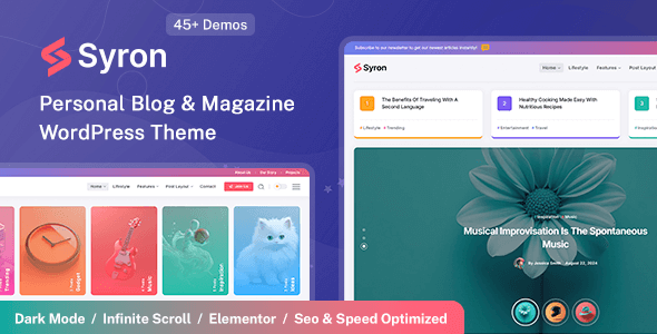 Preview image for Syron | Personal Blog & Magazine WordPress Theme